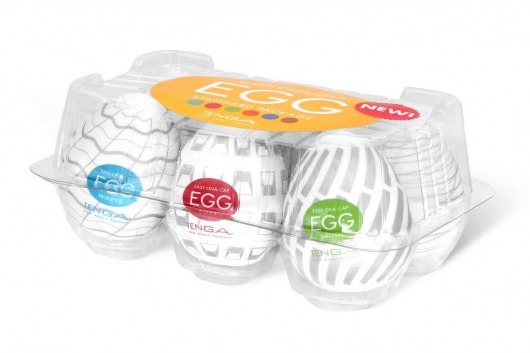 Набор из 6 мастурбаторов Tenga EGG Easy Beat с различным рельефом - Tenga - в Электростали купить с доставкой