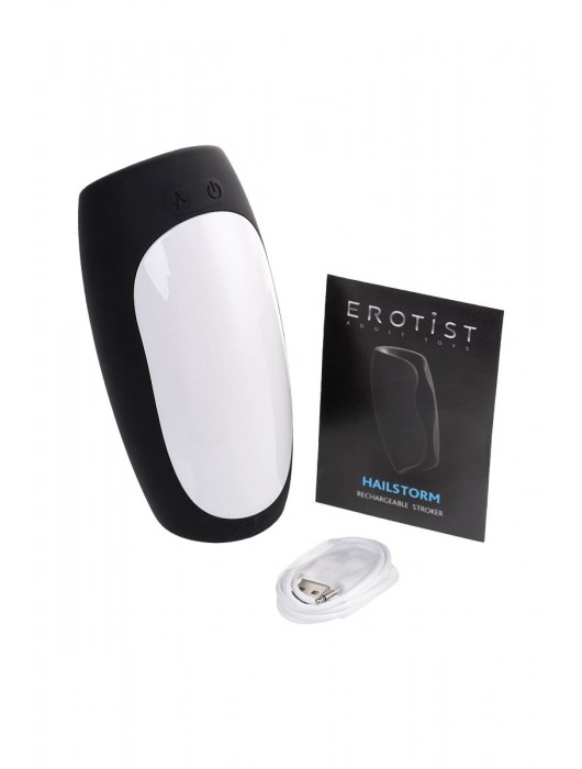 Черно-белый перезаряжаемый мастурбатор Erotist Hailstorm - Erotist Adult Toys - в Электростали купить с доставкой
