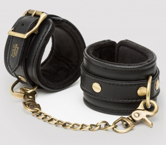 Черные наручники Bound to You Faux Leather Wrist Cuffs - Fifty Shades of Grey - купить с доставкой в Электростали