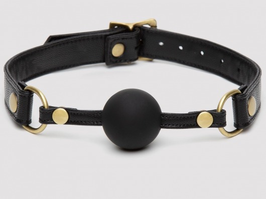 Черный кляп-шар Bound to You Faux Leather Ball Gag - Fifty Shades of Grey - купить с доставкой в Электростали