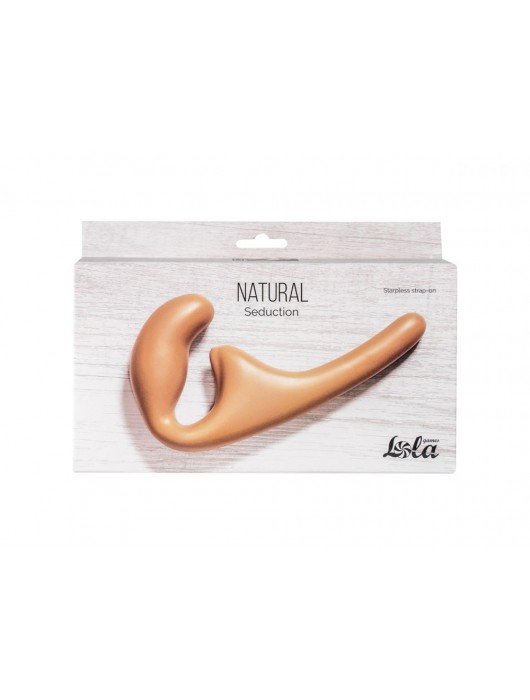 Бежевый безремневой страпон Seduction - 20,5 см. - Lola Games - купить с доставкой в Электростали