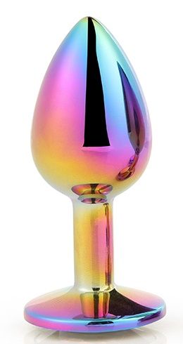 Голографическая анальная втулка с радужным кристаллом - 7,1 см. - Dream Toys - купить с доставкой в Электростали