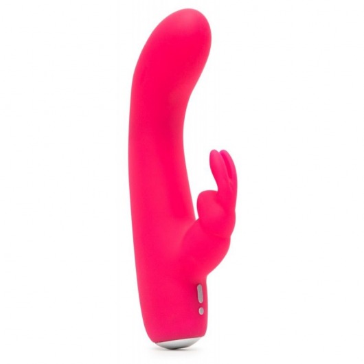 Розовый вибратор-кролик Rechargeable Mini Rabbit Vibrator - 15,2 см. - Happy Rabbit