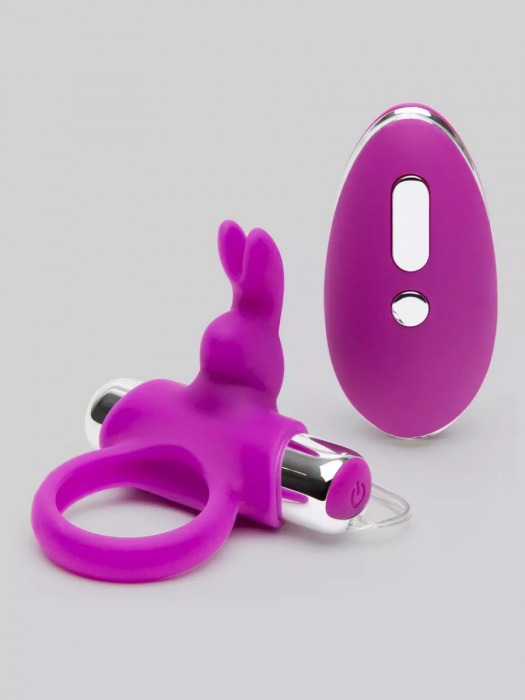 Лиловое виброкольцо с пультом ДУ Remote Control Cock Ring - Happy Rabbit - в Электростали купить с доставкой