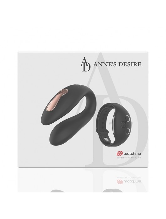 Черный вибратор для пар с пультом-часами Anne s Desire Dual Pleasure Vibe - DreamLove