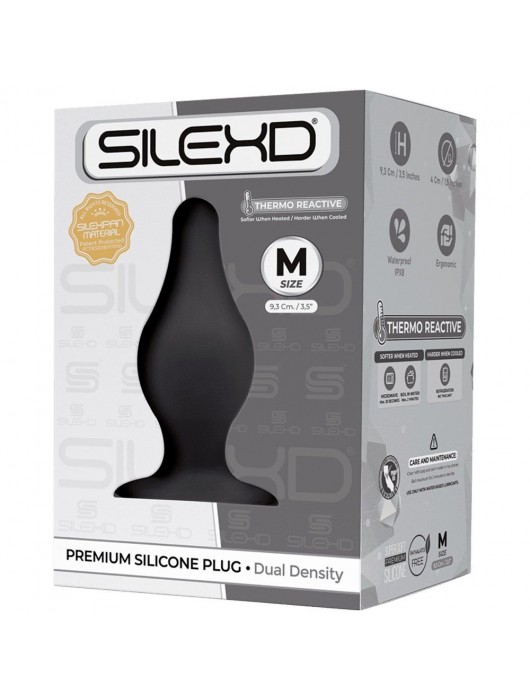 Черная средняя анальная пробка SileXD - 9,3 см. - Adrien Lastic