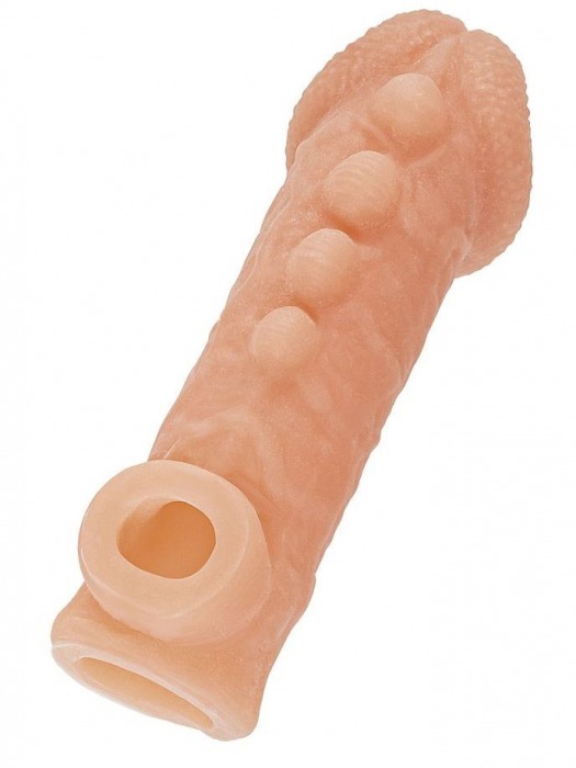 Телесная закрытая насадка с шишечками Cock Sleeve Size M - 15,6 см. - KOKOS - в Электростали купить с доставкой
