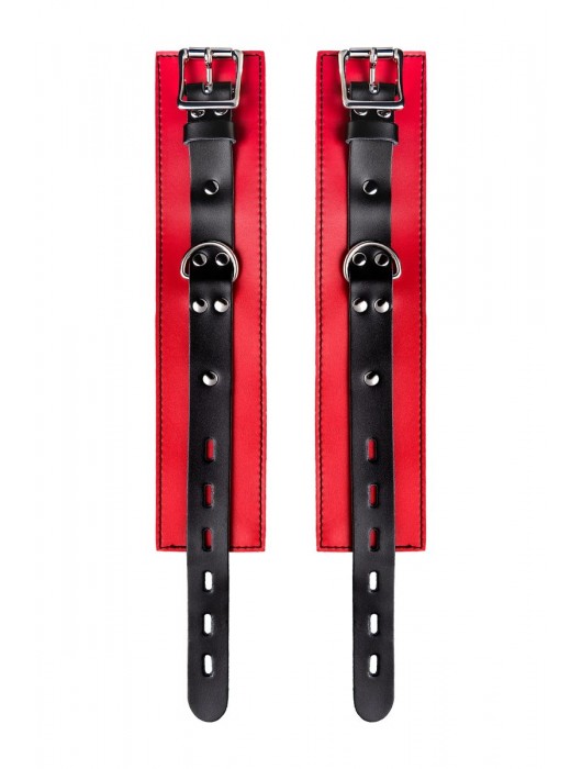 Красно-черные оковы на ноги из кожи - ToyFa - купить с доставкой в Электростали