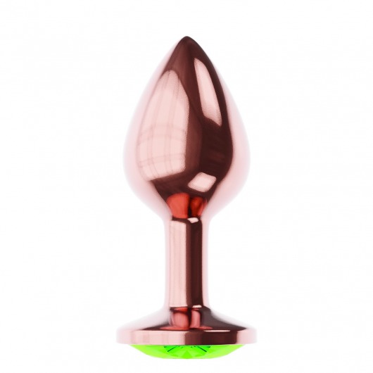 Пробка цвета розового золота с лаймовым кристаллом Diamond Emerald Shine S - 7,2 см. - Lola Games - купить с доставкой в Электростали