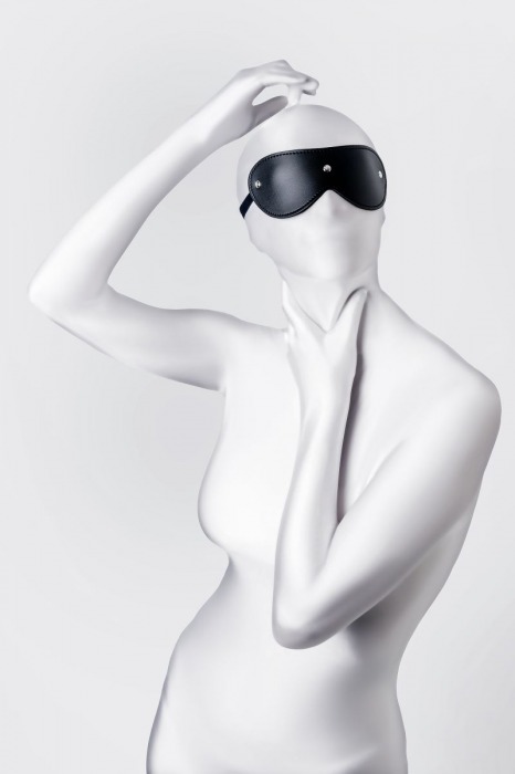 Черная кожаная маска Anonymo с мягким подкладом - ToyFa - купить с доставкой в Электростали