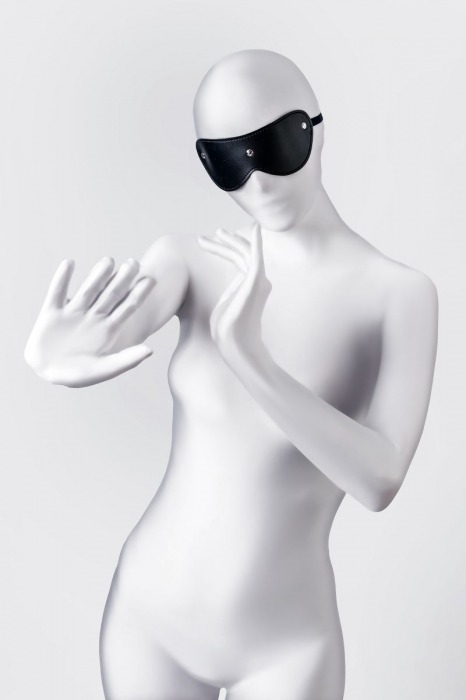 Черная кожаная маска Anonymo с мягким подкладом - ToyFa - купить с доставкой в Электростали