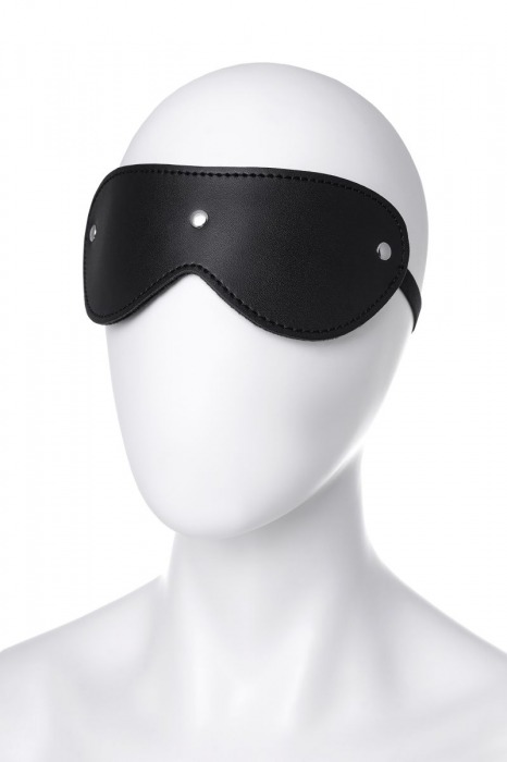 Черная кожаная маска Anonymo с мягким подкладом - ToyFa - купить с доставкой в Электростали