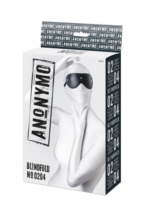 Черная кожаная маска Anonymo с мягким подкладом - ToyFa - купить с доставкой в Электростали