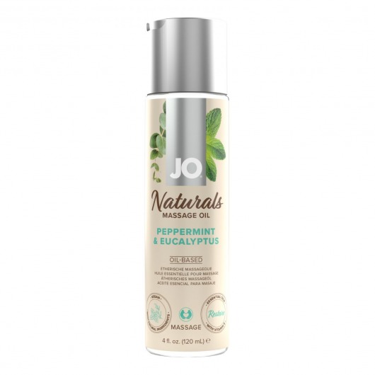 Массажное масло с ароматом перечной мяты и эвкалипта JO Naturals Peppermint   Eucalyptus - 120 мл. - System JO - купить с доставкой в Электростали