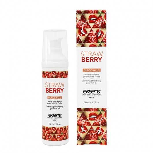 Разогревающее массажное масло  с ароматом клубники Gourmet Strawberry - 50 мл. - Exsens - купить с доставкой в Электростали