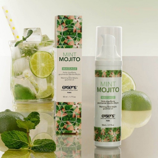 Разогревающее массажное масло с ароматом мохито Gourmet Mint Mojito - 50 мл. - Exsens - купить с доставкой в Электростали