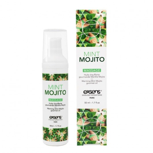 Разогревающее массажное масло с ароматом мохито Gourmet Mint Mojito - 50 мл. - Exsens - купить с доставкой в Электростали