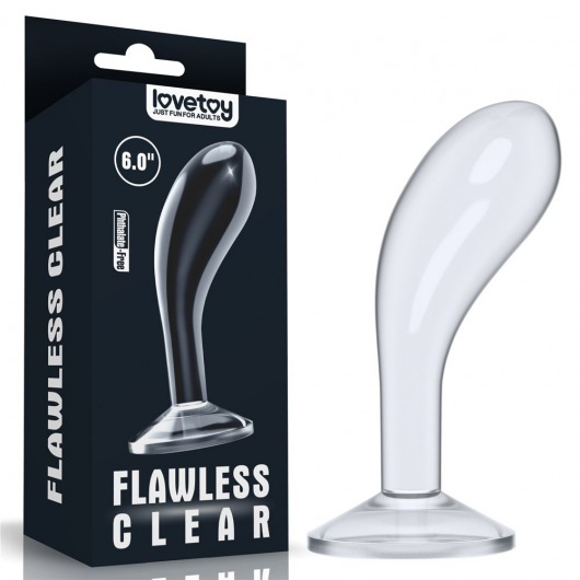 Прозрачный стимулятор простаты Flawless Clear Prostate Plug - 15 см. - Lovetoy - в Электростали купить с доставкой