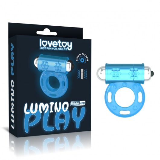 Голубое, светящееся в темноте эрекционное виброкольцо Lumino Play Vibrating Penis Ring - Lovetoy - в Электростали купить с доставкой