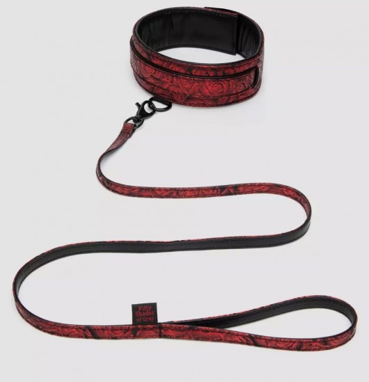 Стильный ошейник с поводком Reversible Faux Leather Collar and Lead - Fifty Shades of Grey - купить с доставкой в Электростали