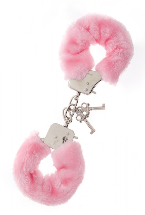 Металлические наручники с розовой меховой опушкой METAL HANDCUFF WITH PLUSH PINK - Dream Toys - купить с доставкой в Электростали