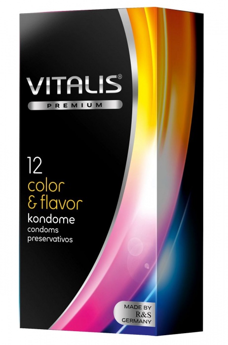 Цветные ароматизированные презервативы VITALIS PREMIUM color   flavor - 12 шт. - Vitalis - купить с доставкой в Электростали