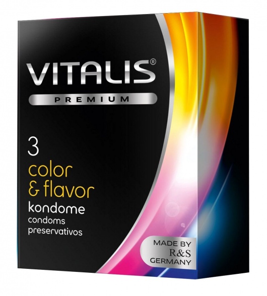 Цветные ароматизированные презервативы VITALIS PREMIUM color   flavor - 3 шт. - Vitalis - купить с доставкой в Электростали