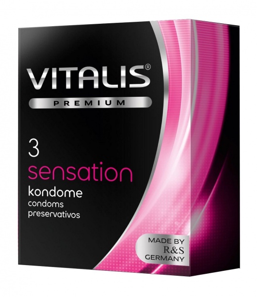 Презервативы с пупырышками и кольцами VITALIS PREMIUM sensation - 3 шт. - Vitalis - купить с доставкой в Электростали