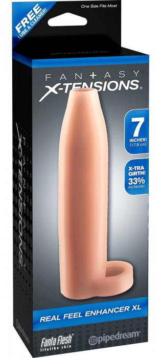 Телесная насадка Real Feel Enhancer XL - 17 см. - Pipedream - в Электростали купить с доставкой