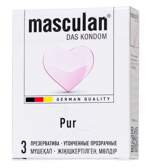 Супертонкие презервативы Masculan Pur - 3 шт. - Masculan - купить с доставкой в Электростали