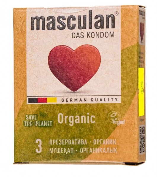 Экологически чистые презервативы Masculan Organic - 3 шт. - Masculan - купить с доставкой в Электростали