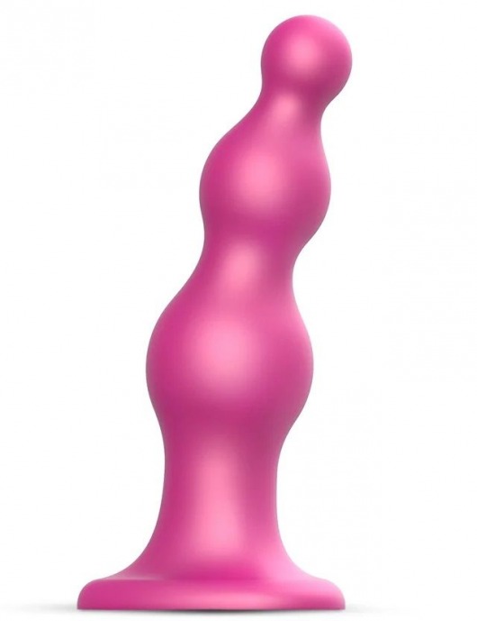 Розовая насадка Strap-On-Me Dildo Plug Beads size S - Strap-on-me - купить с доставкой в Электростали