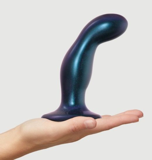 Темно-синяя насадка Strap-On-Me Dildo Plug Snaky size M - Strap-on-me - купить с доставкой в Электростали