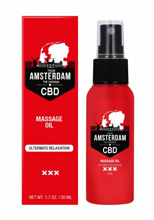 Стимулирующее массажное масло CBD from Amsterdam Massage Oil - 50 мл. - Shots Media BV - купить с доставкой в Электростали