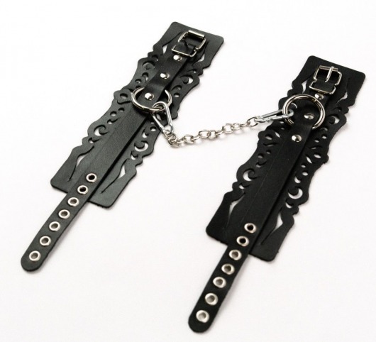 Узорчатые кожаные оковы с регулируемыми ремешками - Crazy Handmade - купить с доставкой в Электростали