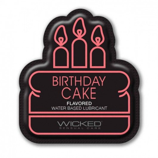 Лубрикант на водной основе со вкусом торта с кремом Wicked Aqua Birthday cake - 3 мл. - Wicked - купить с доставкой в Электростали