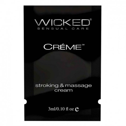 Крем для массажа и мастурбации Wicked Stroking and Massage Creme - 3 мл. - Wicked - купить с доставкой в Электростали