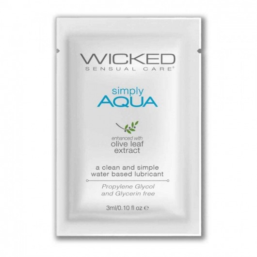 Легкий лубрикант на водной основе Wicked Simply AQUA - 3 мл. - Wicked - купить с доставкой в Электростали