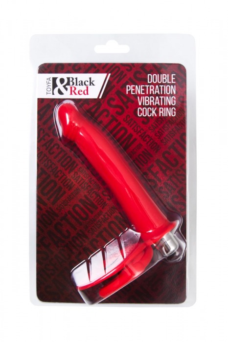 Красная насадка на пенис для двойного проникновения - 19 см. - ToyFa - купить с доставкой в Электростали