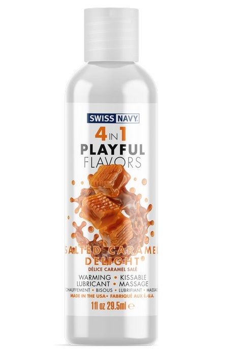 Массажный гель 4-в-1 Salted Caramel Delight с ароматом солёной карамели - 29,5 мл. - Swiss navy - купить с доставкой в Электростали