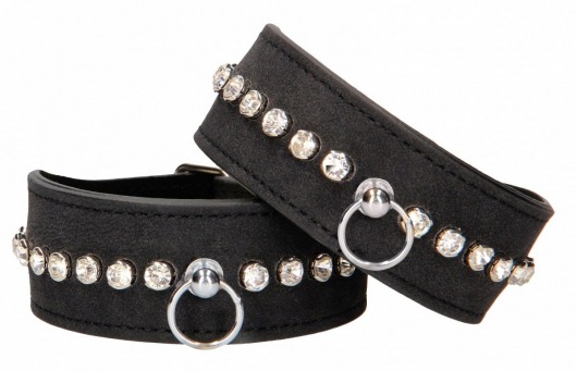 Черные поножи Diamond Studded Ankle Cuffs - Shots Media BV - купить с доставкой в Электростали