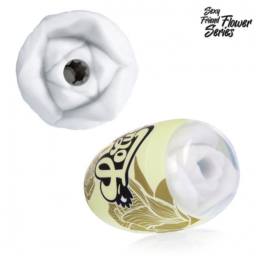 Белый нереалистичный мастурбатор в форме бутона цветка Lotus - 1137 - в Электростали купить с доставкой