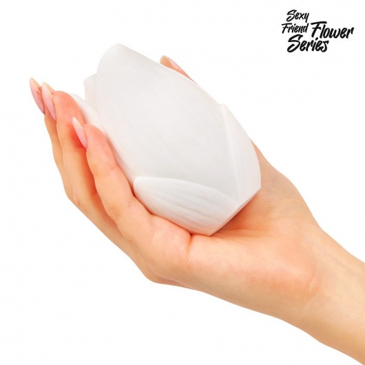 Белый нереалистичный мастурбатор в форме бутона цветка Lotus - 1137 - в Электростали купить с доставкой