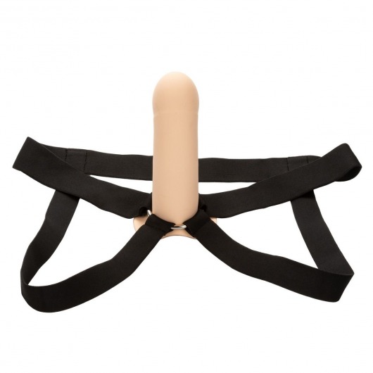 Телесный фаллопротез из силикона Extension with Harness - 15,75 см. - California Exotic Novelties - купить с доставкой в Электростали