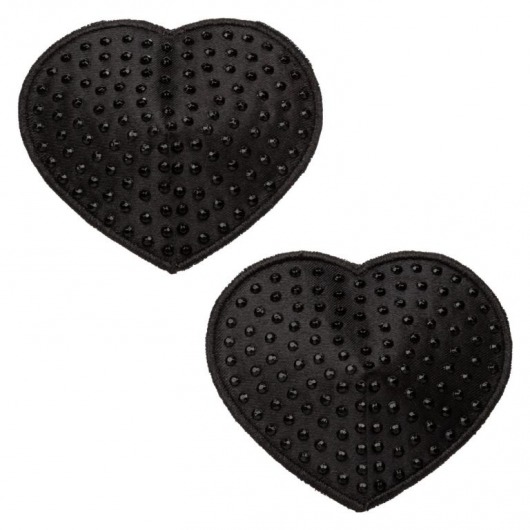 Черные пэстисы в форме сердечек Heart Pasties - California Exotic Novelties - купить с доставкой в Электростали