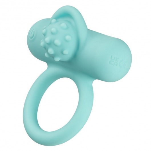 Аквамариновое эрекционное виброкольцо Silicone Rechargeable Nubby Lover’s Delight - California Exotic Novelties - в Электростали купить с доставкой