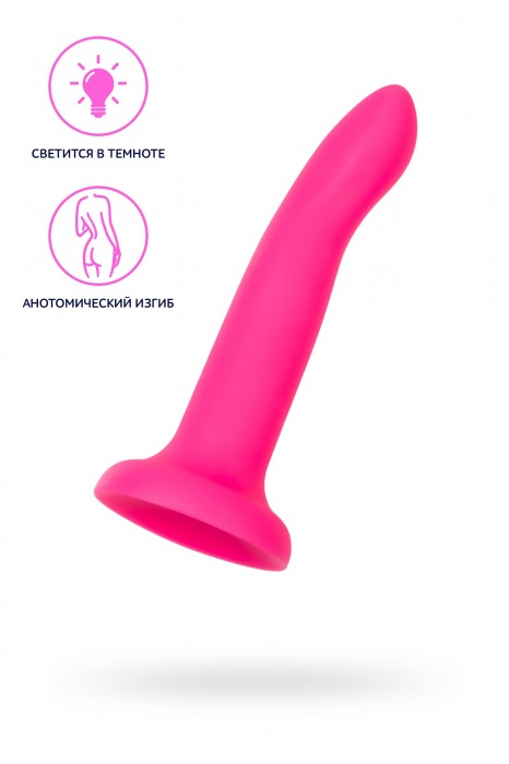 Ярко-розовый, светящийся в темноте фаллоимитатор Sam Glow - 17 см. - ToyFa