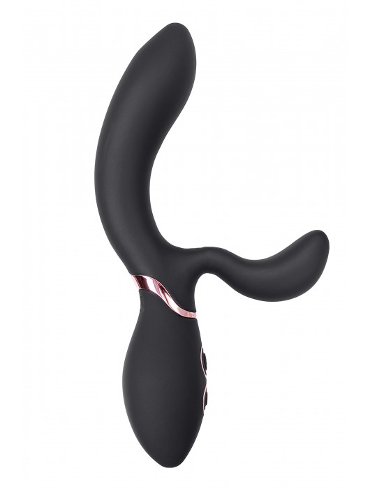 Черный вибратор Avalanche с «танцующим» клиторальным стимулятором - 20,5 см. - WANAME