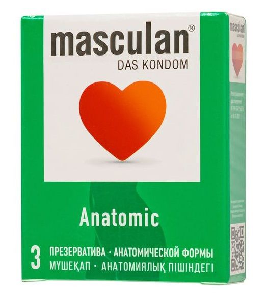 Презервативы анатомической формы Masculan Anatomic - 3 шт. - Masculan - купить с доставкой в Электростали