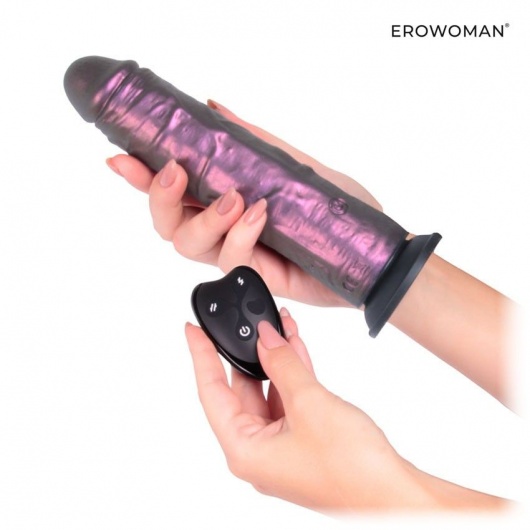 Коричневый вибратор-реалистик с пультом ДУ - 20,5 см. - Erowoman-Eroman